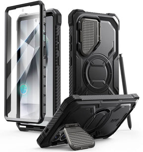 Magsafe Противоударен Калъф за Samsung S25 Ultra, Supcase Iblsn Mag ArmorBox, Черен