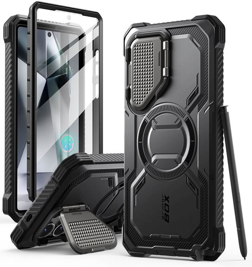 Magsafe Противоударен Калъф за Samsung S25 Ultra, Supcase Iblsn Mag ArmorBox, Черен (2)