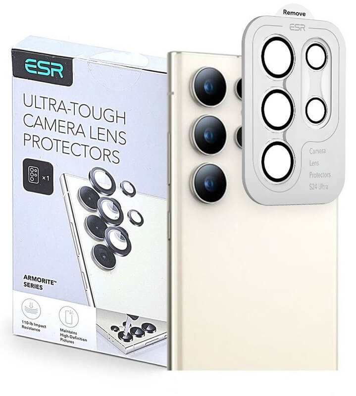 Протектор за Камерата на Samsung S25 Ultra, ESR Armorite Camera Ring Glass, Прозрачен