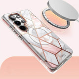 Magsafe Дамски Калъф за Samsung S25 Ultra, Supcase Iblsn Cosmo Marble, Розов (2)
