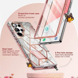 Magsafe Дамски Калъф за Samsung S25 Ultra, Supcase Iblsn Cosmo Marble, Розов (4)