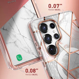 Magsafe Дамски Калъф за Samsung S25 Ultra, Supcase Iblsn Cosmo Marble, Розов (5)