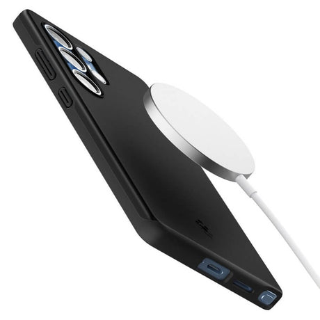 Magsafe Противоударен Калъф за Samsung S25 Ultra, Spigen Thin Fit Magsafe Case, Черен (9)