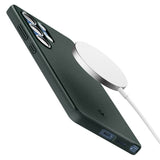 Magsafe Противоударен Калъф за Samsung S25 Ultra, Spigen Thin Fit Magsafe Case, Зелен (7)