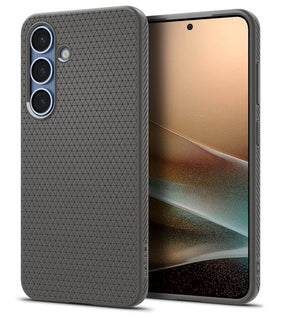 Противоударен Силиконов Калъф за Samsung S25 Plus, Spigen Liquid Air Case, Сив
