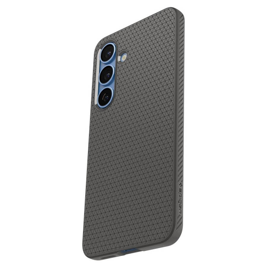Противоударен Силиконов Калъф за Samsung S25 Plus, Spigen Liquid Air Case, Сив (7)