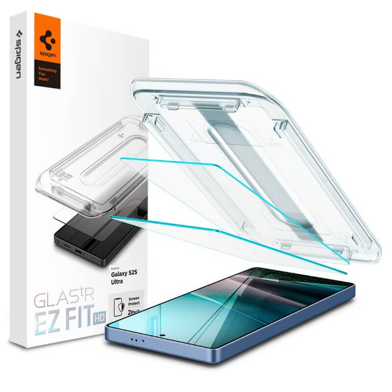 Стъклен Протектор за Samsung S25 Ultra, Spigen EZ Fit Glass 2бр., Прозрачен