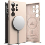 Magsafe Калъф за Samsung S25 Ultra, Ringke Silicone Magnetic Case, Розов