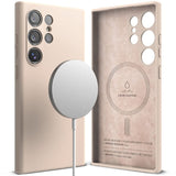 Magsafe Калъф за Samsung S25 Ultra, Ringke Silicone Magnetic Case, Розов (2)
