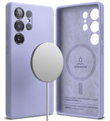 Magsafe Калъф за Samsung S25 Ultra, Ringke Silicone Magnetic Case, Лилав (2)
