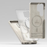 Magsafe Калъф за Samsung S25 Ultra, Ringke Silicone Magnetic Case, Бежов (4)