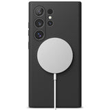 Magsafe Калъф за Samsung S25 Ultra, Ringke Silicone Magnetic Case, Черен (4)