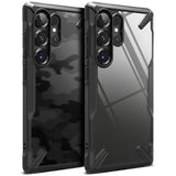 Противоударен Хибриден Калъф за Samsung S25 Ultra, Ringke Fusion X Camouflage Case, Черен (3)