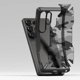 Противоударен Хибриден Калъф за Samsung S25 Ultra, Ringke Fusion X Camouflage Case, Черен (6)