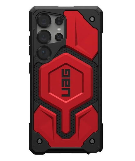 Magsafe Противоударен Калъф за Samsung S25 Ultra, UAG Monarch Pro Case Crimson, Червен