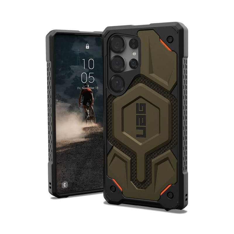 MagSafe Противоударен Калъф за Samsung S25 Ultra, UAG Monarch Pro Kevlar Case, Зелен (10)