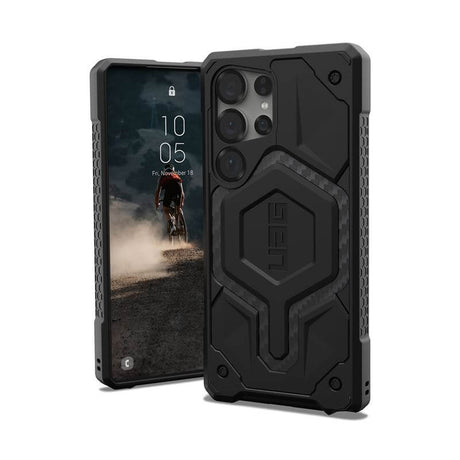 MagSafe Противоударен Калъф за Samsung S25 Ultra, UAG Monarch Pro Carbon Fiber Case, Черен (10)