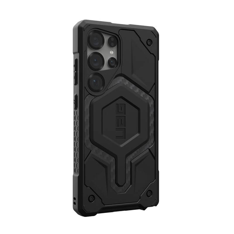MagSafe Противоударен Калъф за Samsung S25 Ultra, UAG Monarch Pro Carbon Fiber Case, Черен (3)