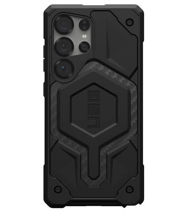 MagSafe Противоударен Калъф за Samsung S25 Ultra, UAG Monarch Pro Carbon Fiber Case, Черен