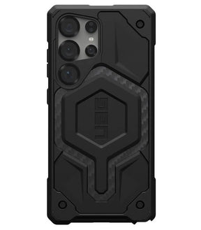 MagSafe Противоударен Калъф за Samsung S25 Ultra, UAG Monarch Pro Carbon Fiber Case, Черен
