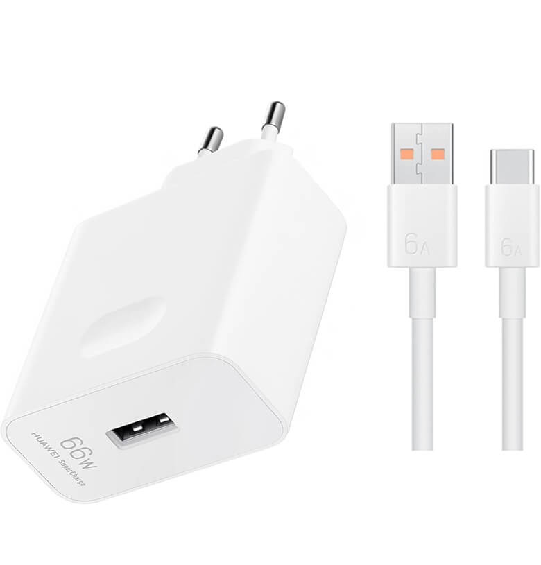 Оригинално Зарядно с Кабел Huawei Honor 66W SuperCharge 220v, Бял (2)