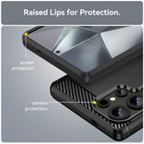 Противоударен Калъф за Samsung S25 Ultra, Premium Carbon Case, Черен (6)