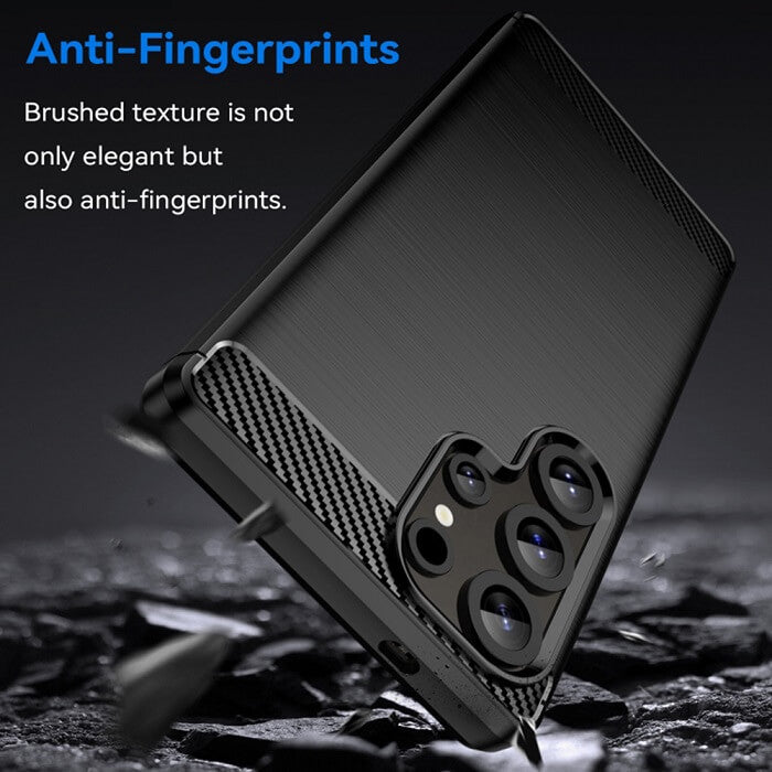 Противоударен Калъф за Samsung S25 Ultra, Premium Carbon Case, Черен (4)