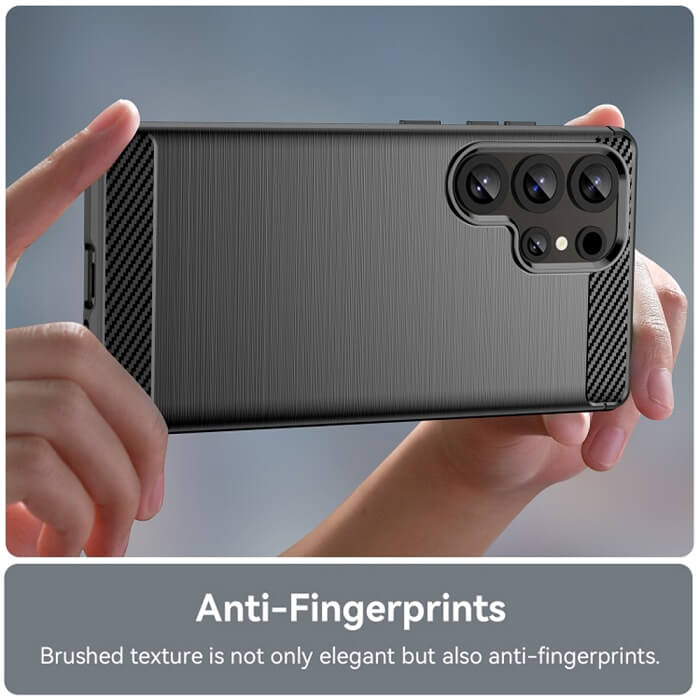 Противоударен Калъф за Samsung S25 Ultra, Premium Carbon Case, Черен (3)