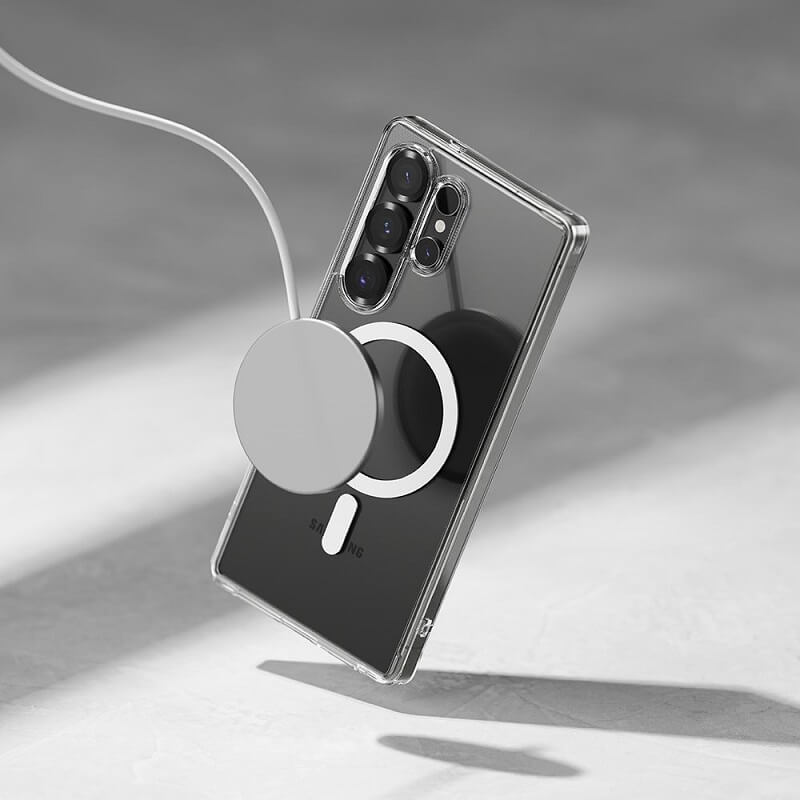 Magsafe Калъф за Samsung S25 Ultra, Ringke Fusion Magnetic Case, Прозрачен (6)