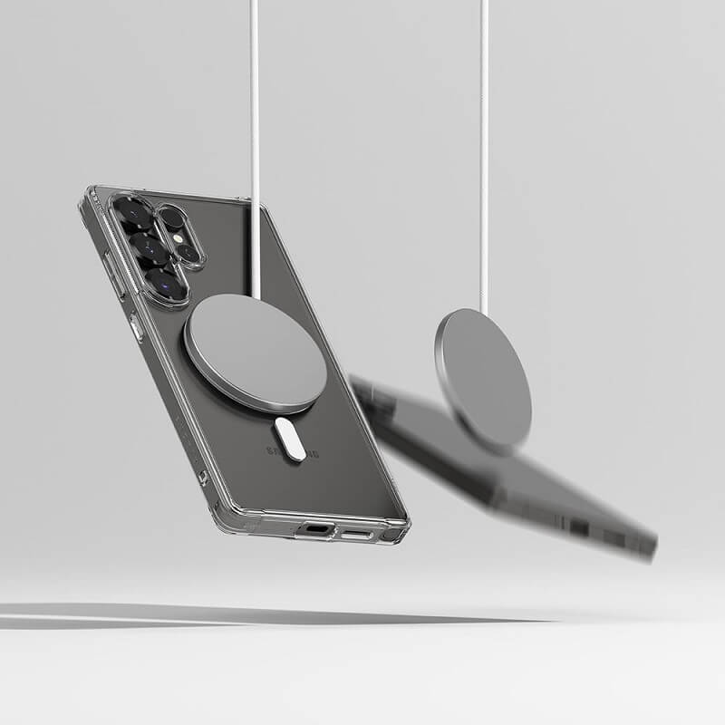 Magsafe Калъф за Samsung S25 Ultra, Ringke Fusion Magnetic Case, Прозрачен (5)
