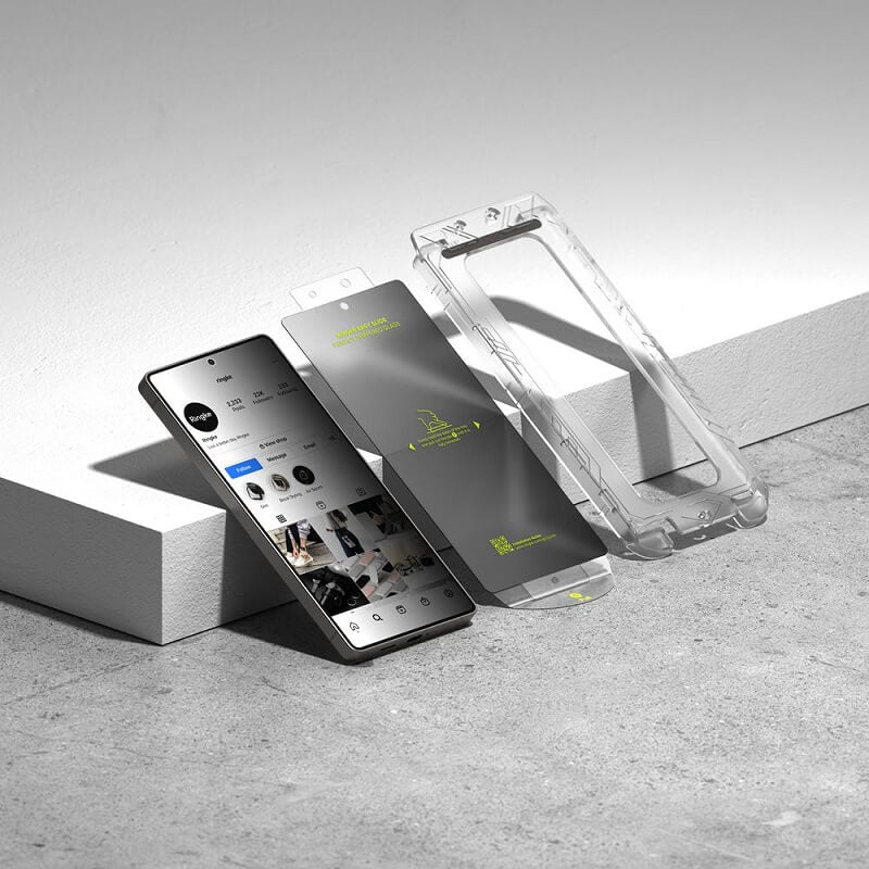Затъмняващ Протектор за Samsung S25 Ultra, Ringke Privacy Easy Slide Glass 2бр., Черен (4)