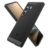 Magsafe Противоударен Калъф за Samsung S25 Ultra, Spigen Rugged Armor Case, Черен (6)