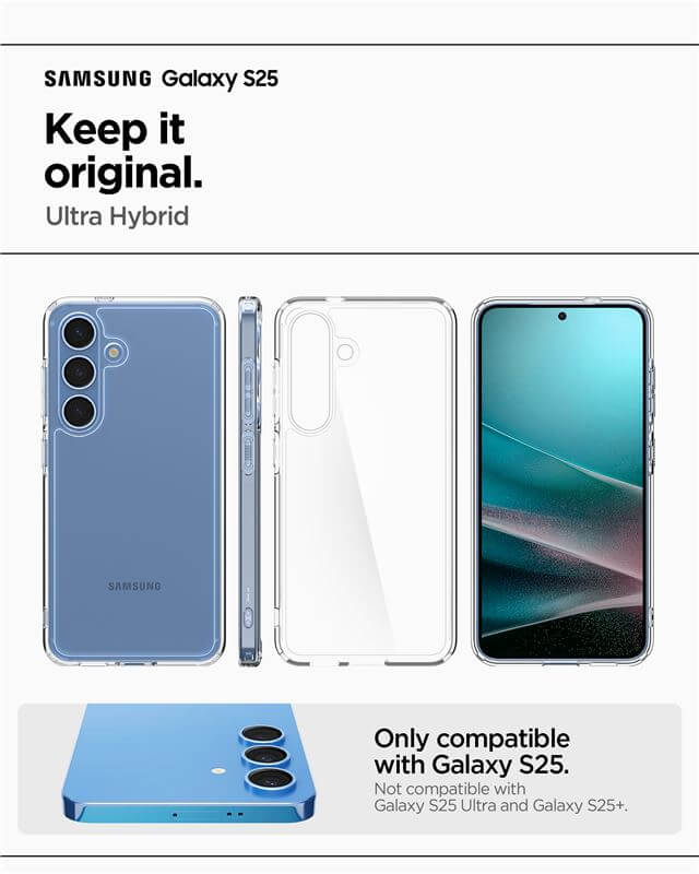 Противоударен Хибриден Калъф за Samsung S25 Plus, Spigen Ultra Hybrid Case, Прозрачен (6)