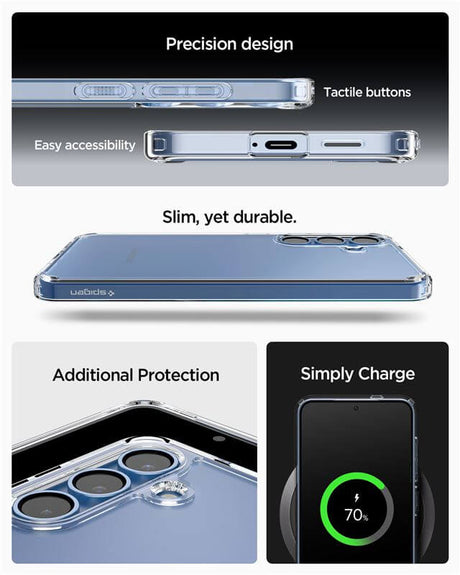 Противоударен Хибриден Калъф за Samsung S25 Plus, Spigen Ultra Hybrid Case, Прозрачен (9)