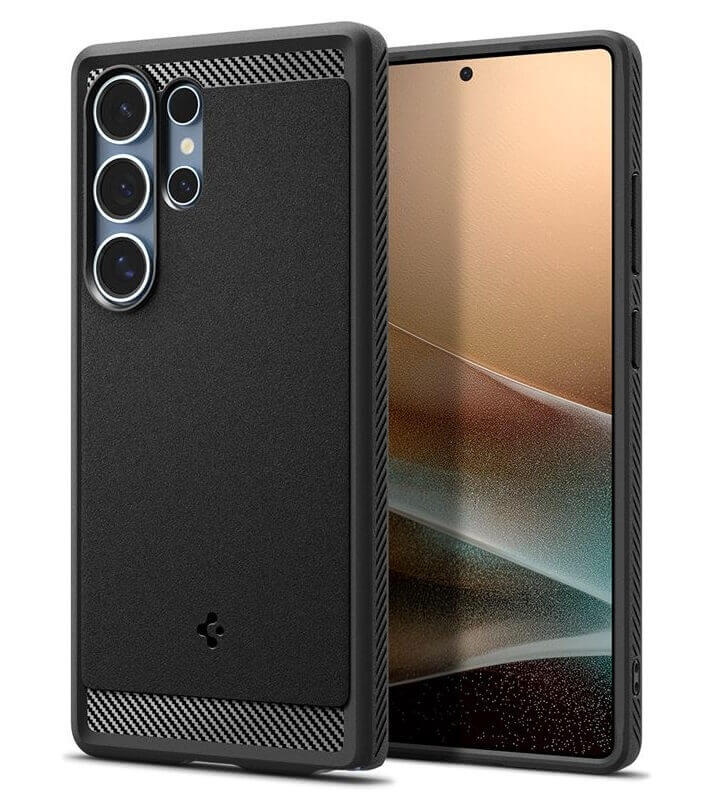 Magsafe Противоударен Калъф за Samsung S25 Ultra, Spigen Rugged Armor Case, Черен