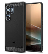 Magsafe Противоударен Калъф за Samsung S25 Ultra, Spigen Rugged Armor Case, Черен