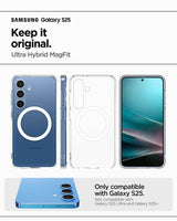 Magsafe Противоударен Калъф за Samsung S25 Plus, Spigen Ultra Hybrid Case, Бял (8)
