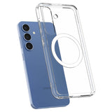 Magsafe Противоударен Калъф за Samsung S25 Plus, Spigen Ultra Hybrid Case, Бял (6)
