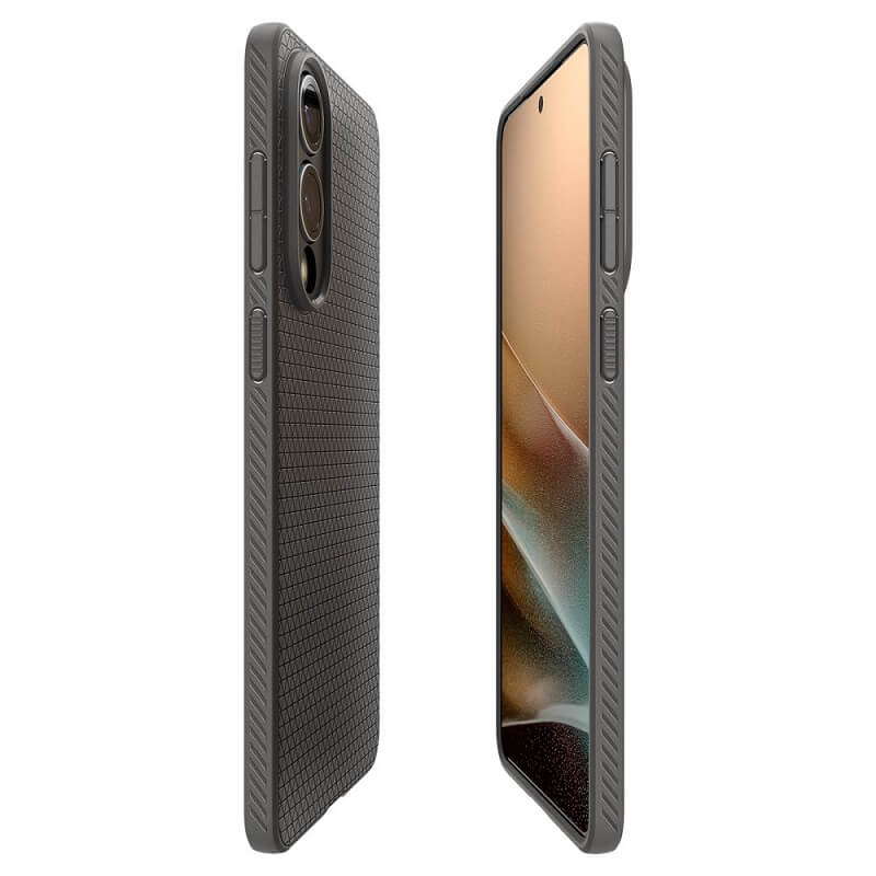 Противоударен Силиконов Калъф за Samsung S25 Edge, Spigen Liquid Air Case, Сив (8)