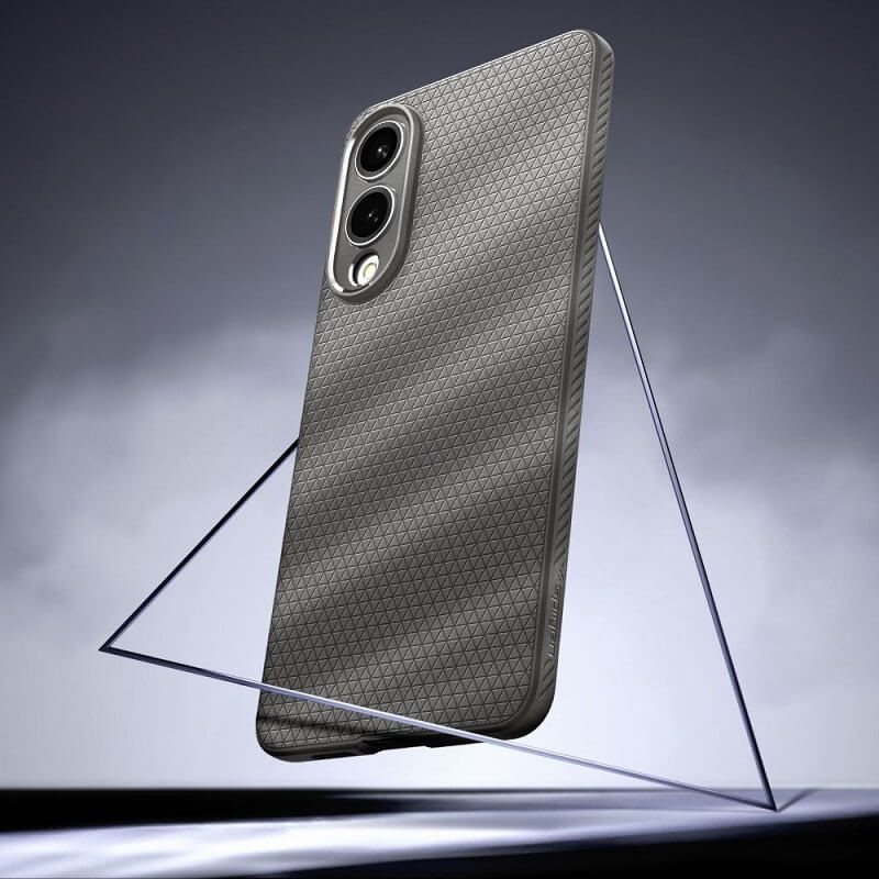 Противоударен Силиконов Калъф за Samsung S25 Edge, Spigen Liquid Air Case, Сив (10)