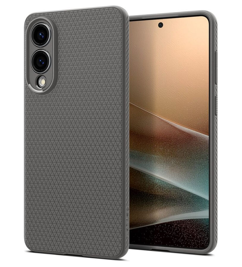 Противоударен Силиконов Калъф за Samsung S25 Edge, Spigen Liquid Air Case, Сив