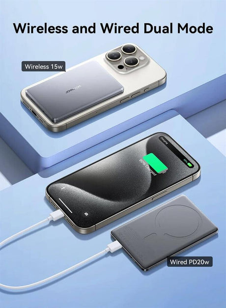 Magsafe Външна Батерия за iPhone, Joyroom Ultra-Slim 5000mAh, Сив (9)