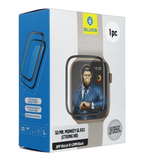 Стъклен Протектор за Apple Watch 11/ 10 42mm, Blueo HD 5D Glass, Черен