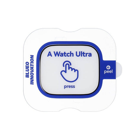 Стъклен Протектор за Apple Watch 45mm, Blueo 5D Glass, Черен (4)