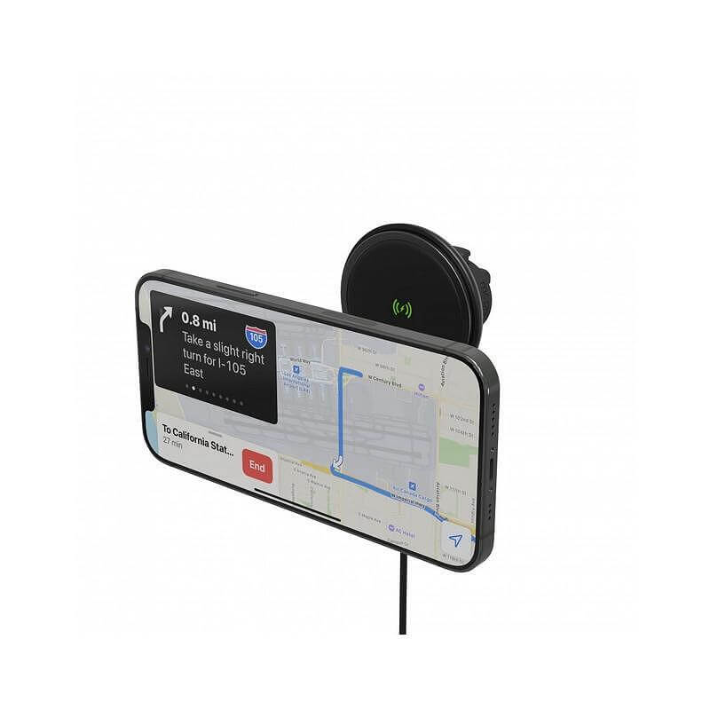 Magsafe Зарядно-Стойка за Кола, Mophie Snap+ Wireless Vent Mount, Черен (3)