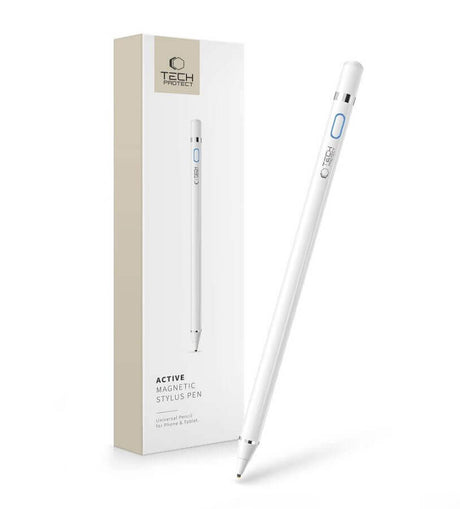 Активна Писалка за Таблет и Телефон, Tech-Protect Active Stylus Pen, Бял