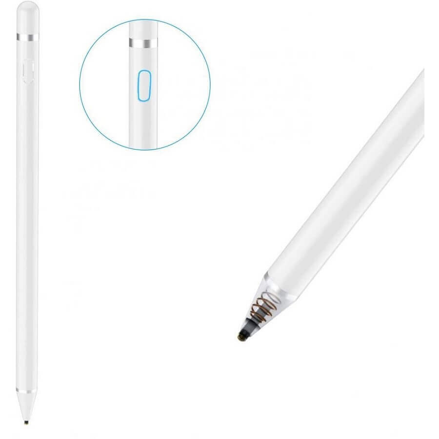 Активна Писалка за Таблет и Телефон, Tech-Protect Active Stylus Pen, Бял (4)
