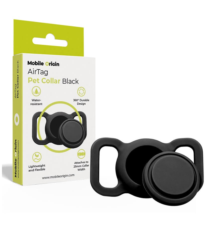Калъф за Каишка за Apple AirTag 1/ 2, Mobile Origin Airtag Pet Collar Case, Черен