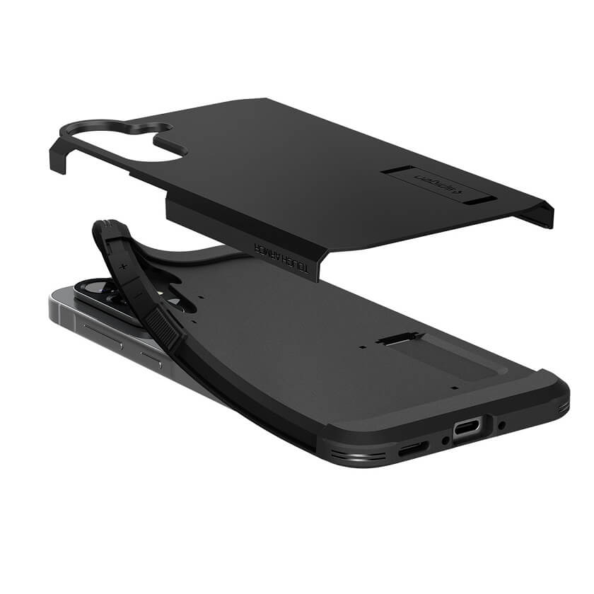 Калъф с Поставка за Samsung A56 5G, Spigen Tough Armor Case, Черен (11)