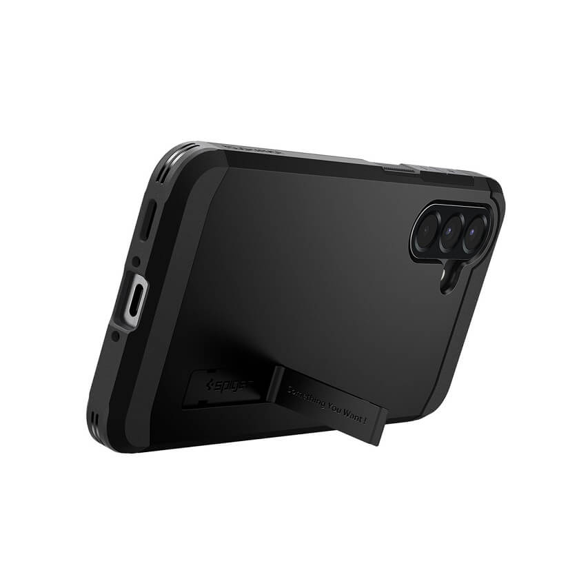 Калъф с Поставка за Samsung A56 5G, Spigen Tough Armor Case, Черен (10)